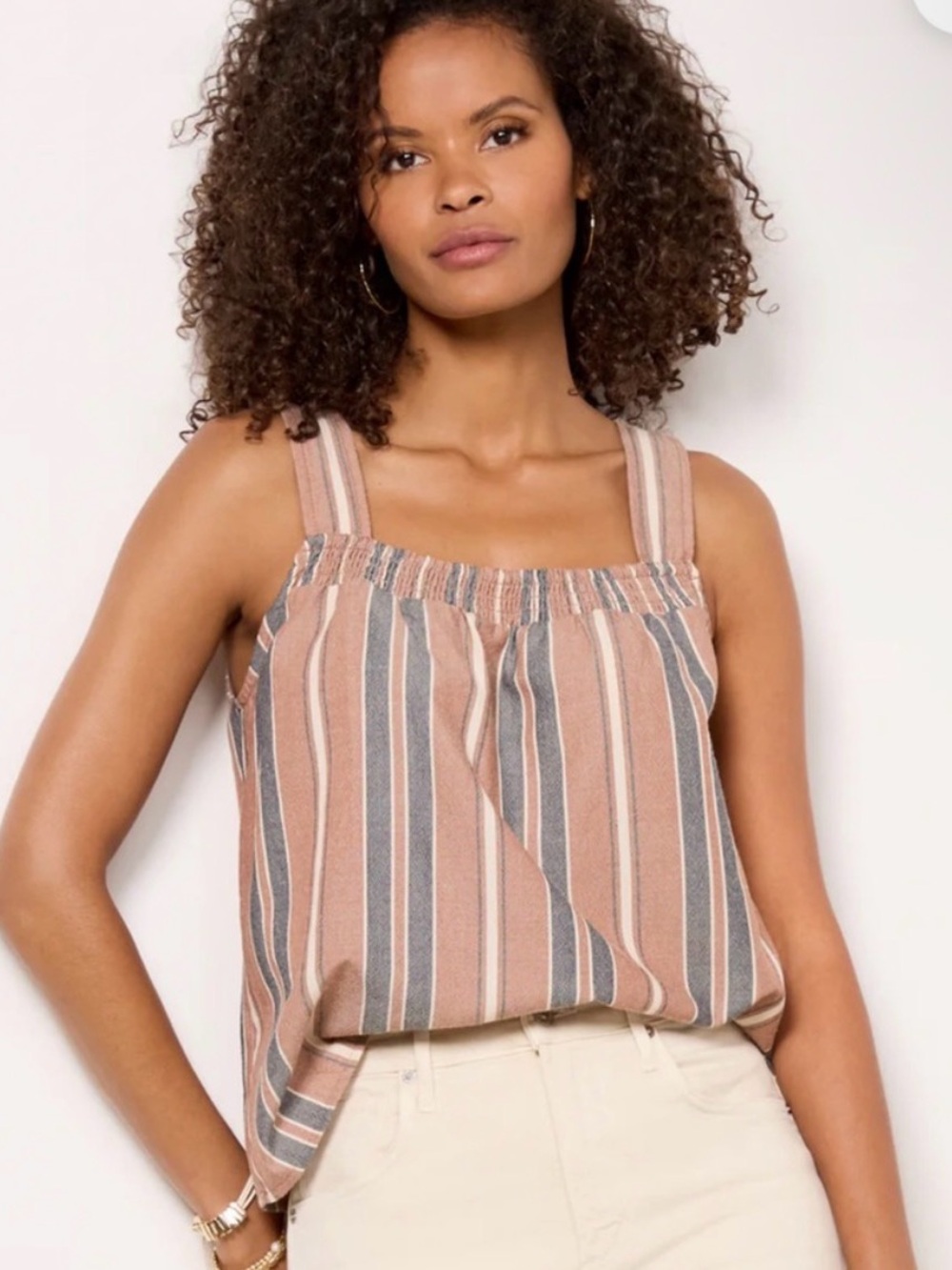 Evereve Scottie Striped Sleeveless Tank Top Size Large New with Tags